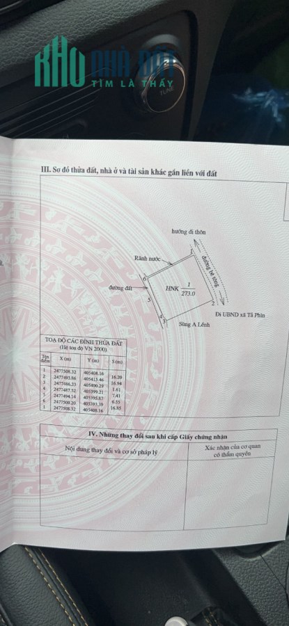 Mảnh đất có diện tích khoảng 273m2
