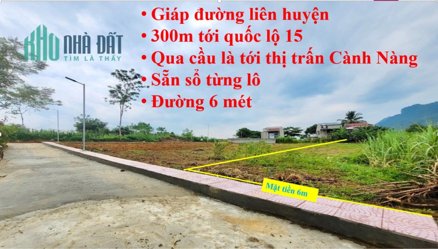 Đất nền sát thị trấn Cành Nàng 100m full thổ cư giá chỉ 1xxtr