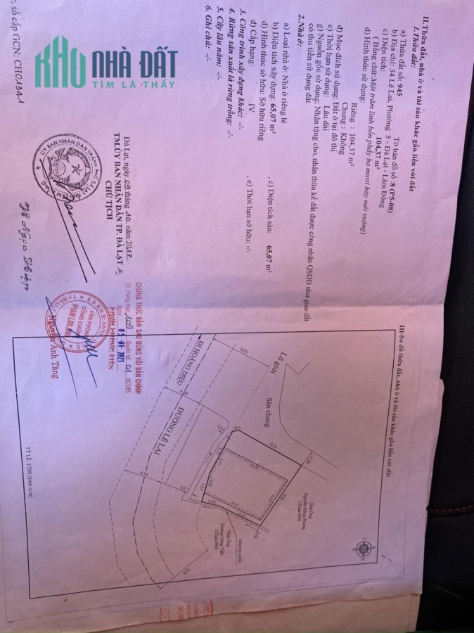 SỞ HỮU NGAY Lô Đất Vị Trí Đắc Địa – GIÁ RẺ - Tại 34 Lê Lai, Đà Lạt Lâm Đồng