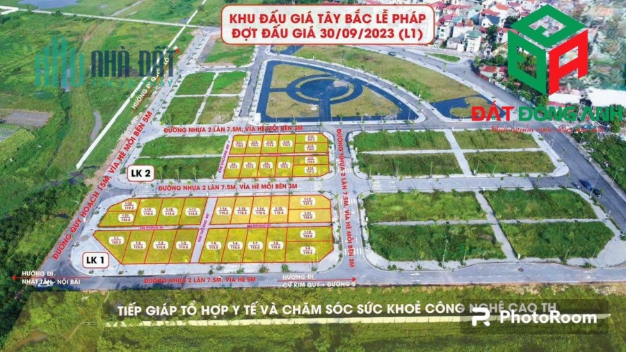 Bán đấu giá Tây Bắc Lễ Pháp Tiên Dương Đông Anh - 5x tr/m2