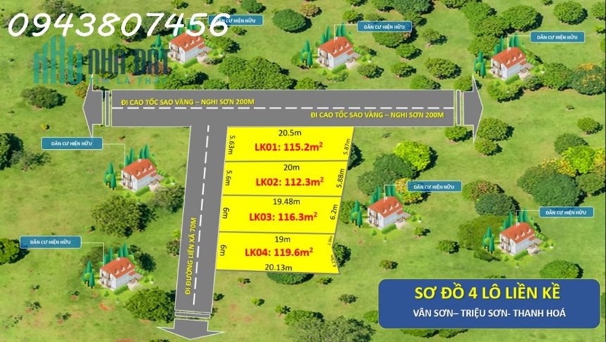 Bán lô đất full thổ cư gần cụm công nghiệp Hợp Thắng 72ha. Lô đầu ve thoáng mát