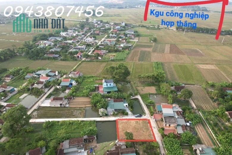 Bán lô đất full thổ cư gần cụm công nghiệp Hợp Thắng 72ha. Lô đầu ve thoáng mát