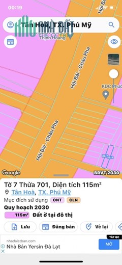 CHÍNH CHỦ CẦN BÁN LÔ ĐẤT CÓ VỊ TRÍ ĐẸP Ở ĐƯỜNG HỘI BÀI – CHÂU PHA – THỊ TRẤN PHÚ – TỈNH BÀ RỊA VŨNG