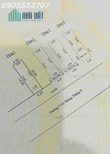 Đi US GẤP BÁN, Nhà 4 tầng mặt tiền CÁCH MẠNG T8, Cẩm Lệ, Đà Nẵng đang cho thuê, Giá chỉ 5,6x tỷ