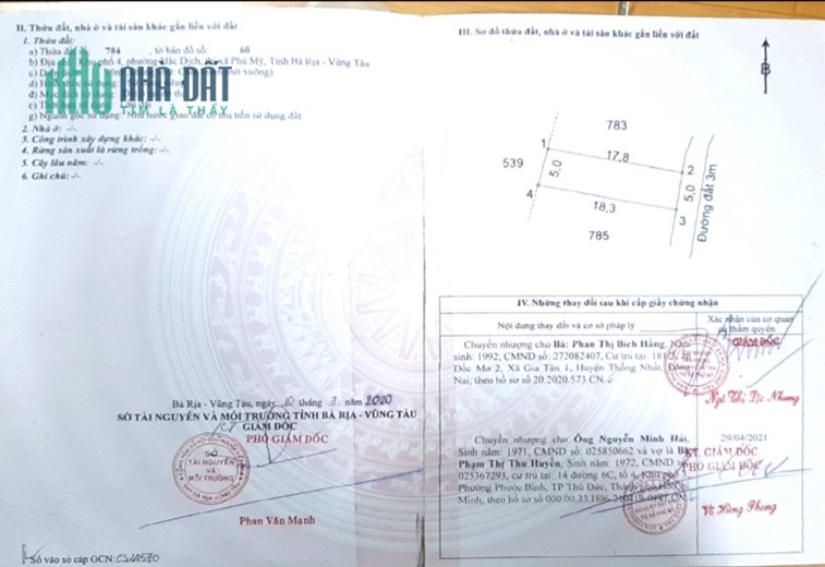 CHÍNH CHỦ CẦN BÁN  LÔ ĐẤT ĐÔ THỊ GIÁ RẺ TẠI PHƯỜNG HẮC DỊCH, BRVT
