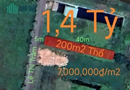 Bán lô đất thuộc Thành Phố Tân An giá 1,4 Tỷ