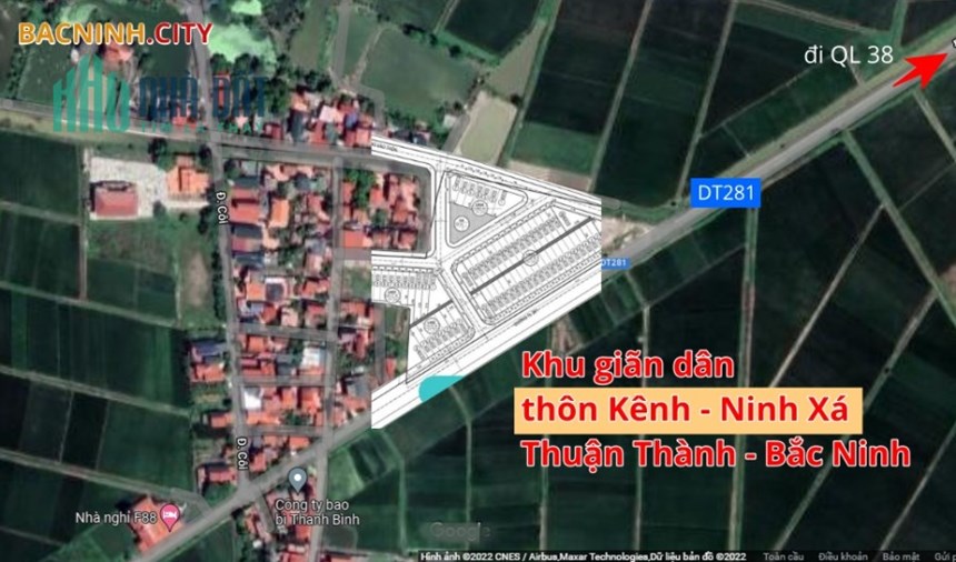 Cho thuê đất dự án thông Kênh - Phường Ninh xá - Thị xã Thuận Thành