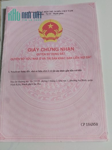 ĐẤT ĐẸP - GIÁ TỐT – Chính Chủ Bán Nhanh Lô Đất Vị Trí Đẹp Tại Quận Cái Răng, Cần Thơ