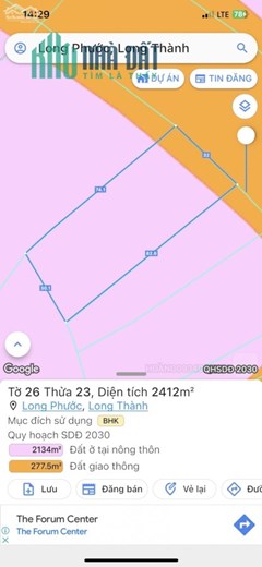 Bán Gấp Đất Mặt Tiền Quốc Lộ 51. Xã Long Phước.H .Long Thành. Ngang 30x80m.Giá Chỉ 22 TỶ