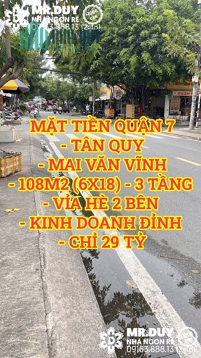 Bán nhà mặt tiền Quận 7 Tân Quy Mai Văn Vĩnh 108m2(6x18) 3 tầng kinh doanh đỉnh