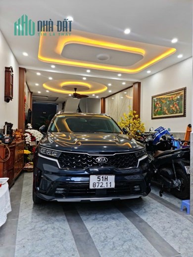BÁN NHÀ PHAN VĂN TRỊ HẺM XE HƠI SÁT MẶT TIỀN XE HƠI NGỦ TRONG NHÀ 4 TẦNG 90M2