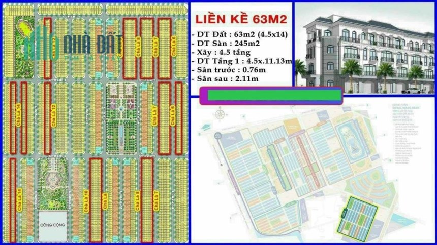 Bán cắt lỗ liền kề 63m2, 64m2, 65m2 Vinhomes Ocean Park 2 Hưng Yên