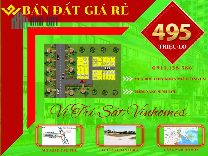 BÁN NHANH LÔ ĐẤT TRUNG TÂM QUẬN DƯƠNG KINH, GẦN VINHOMES RỘNG 240 HA