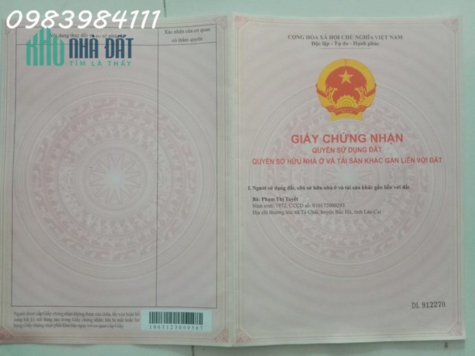 Chính chủ cần bán 850m2 đất tại Thị trấn Thạch Hà, Hà Tĩnh, giá đầu tư