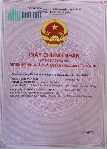 CHÍNH CHỦ CẦN BÁN NHANH căn hộ chung cư Ngô Quyền Tại TP Đà Lạt, Lâm Đồng