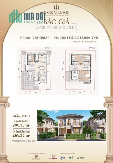 Cơ Hôi Sở Hữu Biệt Thự  Park Village - WATERPOINT , Thanh Toán 6 năm . Với Gia 1.5 tỷ /căn.