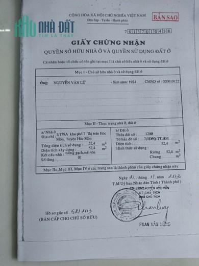 %%CHÍNH CHỦ CẦN BÁN  4 CĂN NHÀ  Ở  HUYỆN HÓC MÔN – TP. HCM. LH: 0815939758