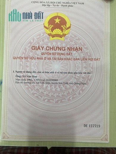 CHÍNH CHỦ CẦN BÁN NHANH LÔ ĐẤT Tại 123 Võ Nguyên Giáp, Xã Tịnh Hà, Huyện Sơn Tịnh, Quảng Ngãi