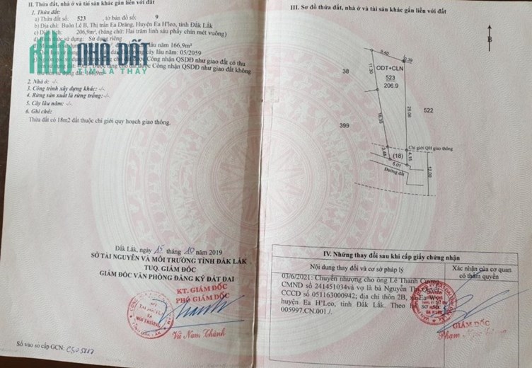 CHÍNH CHỦ CẦN BÁN NHANH LÔ ĐẤT Mặt Tiền Tại  thị trấn  Ea Drăng , huyện Ea H'leo, tỉnh Đắk Lắk