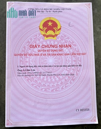 CHÍNH CHỦ BÁN ĐẤT THỔ CƯ 6500M2 VÀ 500M2(SẴN NHÀ CẤP 4) TẠI BÌNH ĐỊNH. LH:0908684522