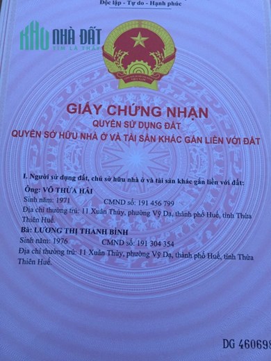 Chính chủ cần bán gấp lô đất tại 11 Xuân Thủy - Phường Vỹ Dạ - Thành Phố Huế