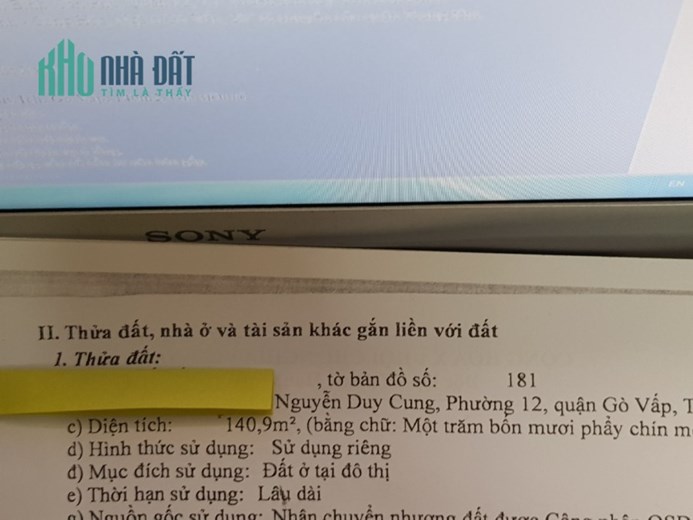 Nhỉnh 40tr/m2, Bán đất Nguyễn Duy Cung, Gò Vấp, 140m2, 6 tỷ 0964364745