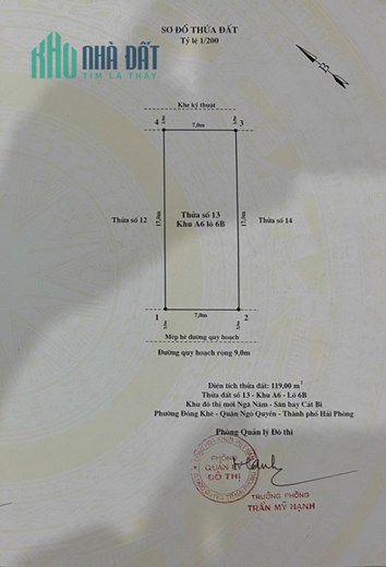 Bán 2 lô đất 119M ngang 7  liền kề tuyến 2 Lê Hồng Phong ngay Phượng Chi Ngô Quyền