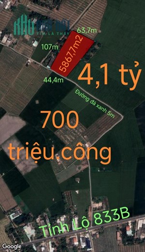 Bán lô đất lúa chuyển thổ mặt tiền đường đá xanh giá 700 triệu.công