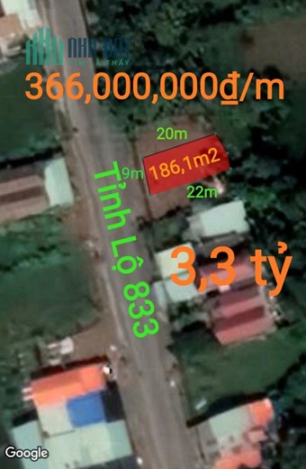 Bán lô đất thổ trung tâm thị trấn tân trụ giá 3,3 tỷ