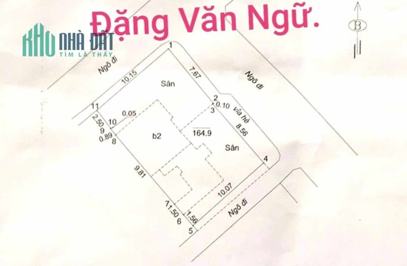 ⚜️ NHÀ PHỐ ĐẶNG VĂN NGỮ, ĐỐNG ĐA, LÔ GÓC 2 MẶT NGÕ Ô TÔ TRÁNH, 95M2 4T MT 9.5M, CHỈ 28 TỶ  ⚜️