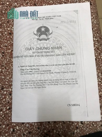 CHÍNH CHỦ Cần Bán Nhanh Căn Nhà Vị Trí Đẹp Tại Quận 10- HCM - Giá Cực Ưu Đãi