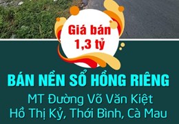 CHÍNH CHỦ BÁN NỀN SỔ HỒNG RIÊNG MT ĐƯỜNG VÕ VĂN KIỆT