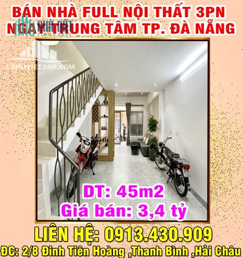 Chính Chủ Bán Nhà Full Nội Thất 3pn Ngay Trung Tâm Tp. Đà Nẵng