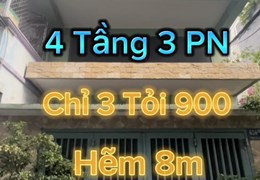 QUẬN 6 – HẺM XE TẢI 8 MÉT – CÁCH 20M RA MẶT TIỀN - 43M2 - 4 TẦNG – 3 TỶ x