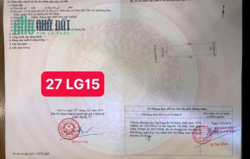 🔴💥Bán đất đường LỖ GIÁNG 15, P. Hoà Xuân, Cẩm Lệ, Đà Nẵng