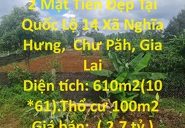 Sở Hữu Ngay LÔ ĐẤT 2 Mặt Tiền Đẹp Tại Quốc Lộ 14 Xã Nghĩa Hưng,  Chư Păh, Gia Lai