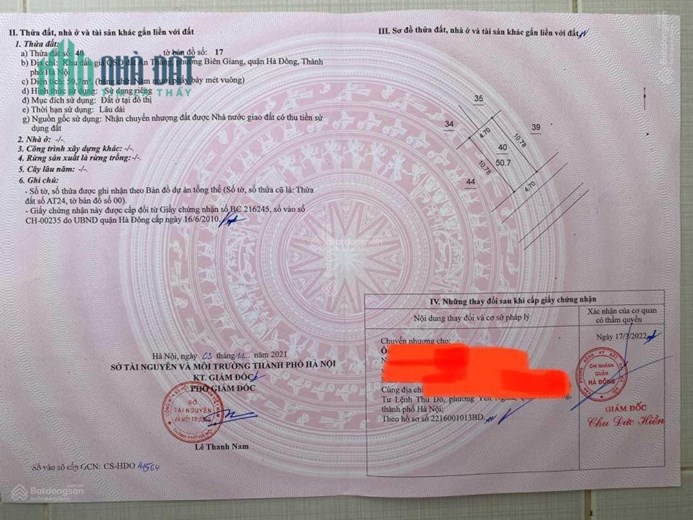 Chính chủ bán 50,7m2 đất đấu giá An Thắng, Biên Giang Hà Đông 0986 916 897 hướng mát