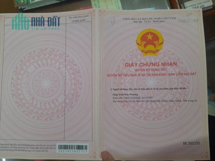 ĐẤT ĐẸP BÁN NHANH - GIÁ TỐT Tại  Xã Thanh Phú Long, Châu Thành, Long An
