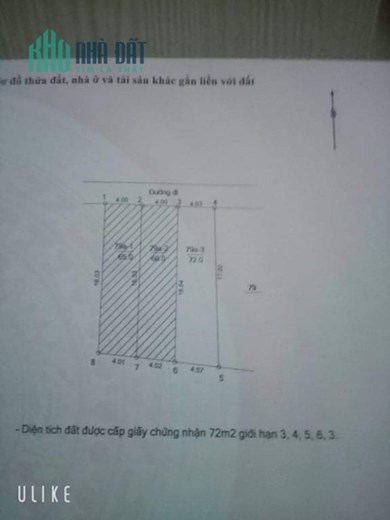 Cần thanh khoản nhanh 72m2 đất Vân Nội - Đông Anh - Hà Nội
