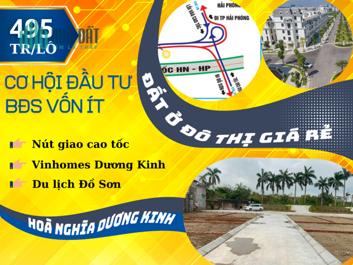 Sở hữu lô đất ở đô thị cạnh KDT Vinhomes Dương Kinh rộng 240ha với số vốn thấp nhất thị trường