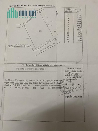 Chính chủ bán gấp đất 2 Mặt Tiền đường nhựa Liên Xã Vĩnh Tân, giá nào cũng bán 0974 328 179