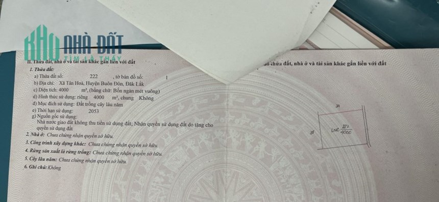 ĐẤT ĐẸP - GIÁ TỐT - Cần Bán Nhanh Lô Đất Vị Trí Đắc Địa Tại Xã Tân Hoà Buôn Đôn, Đăk Lăk