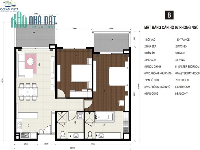 Căn hộ Ocean Vista view biển 2pn lầu cao giá tốt. 0867.707.123