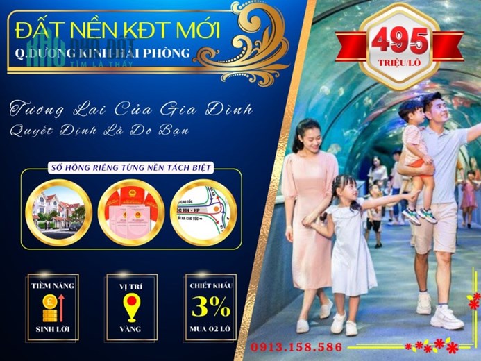 Bán 2 lô đất liền kề sổ đỏ riêng gần khu đô thị Vinhomes Dương Kinh. giá 495tr/lô