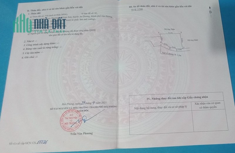 Chính chủ cần  bán gấp lô đất ở  thôn Cách Thương, xã Nam Sơn, huyện An Dương, thành phố Hải Phòng