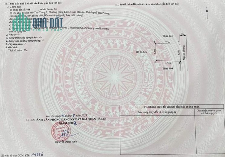 Bán 2 lô đất 45m/lô để ở hoặc xây kinh doanh ngõ 18 Thư Trung, GIÁ 3.5 tỉ