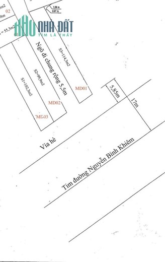 Bán 3 lô đất mặt đường Nguyễn Bỉnh Khiêm, Đông Hải 1, giá 46.8 tr/m2