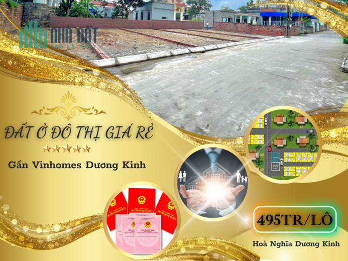 ☂ Chính chủ bán 2 lô đất ử đô thị tại trung tâm phường Hoà Nghĩa sát Vinhomes Dương Kinh
