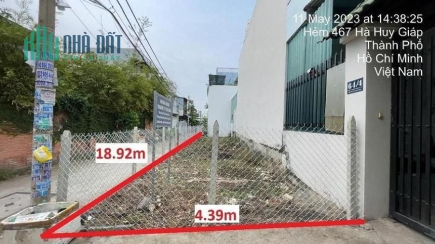 Bán đất có sổ hồng phường Thạnh Xuân, DT 105M2, Giá Nhỉnh 2 Tỷ, Gần Ngã Tư Gas