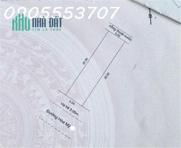 Mặt tiền HÒA MỸ, P. Hòa Minh, Đà Nẵng - Sát trục Tôn Đức Thắng đường 33m- Có dòng tiền - Giá chỉ